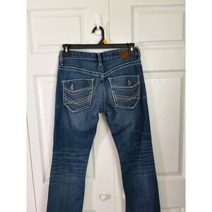 BKE Carter Mens Straight Leg Jeans Blue Medium Wash Contrast Stitch 30R